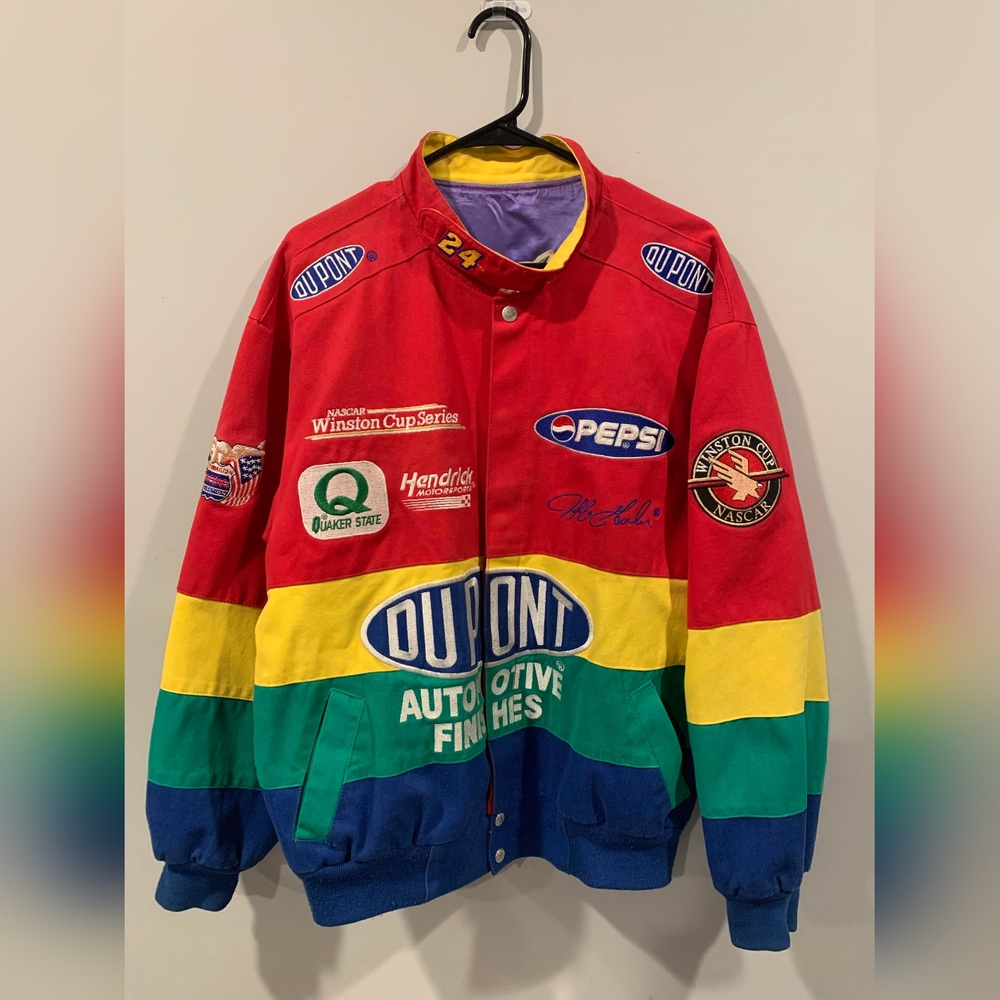 Men’s Vintage 90’s Jeff Hamilton Jeff Gordon DuPont Racing Jacket Size Medium